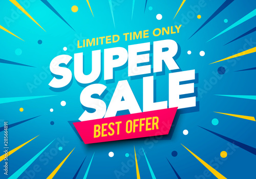 Vector illustration Sale banner template design, Big sale special up to 80% off. Super Sale, end of season special offer banner. 