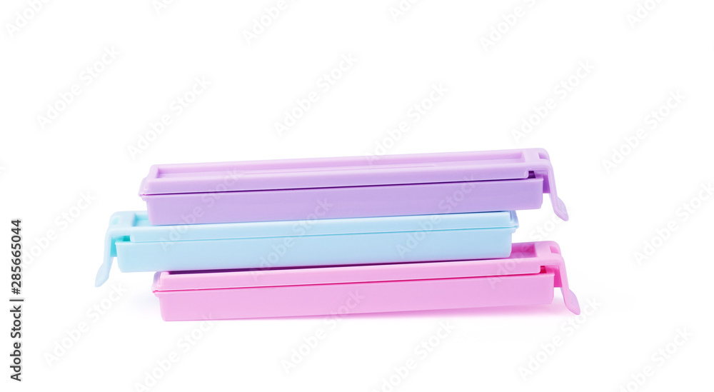 Clips for packages on a white background Clips for packages on a white background