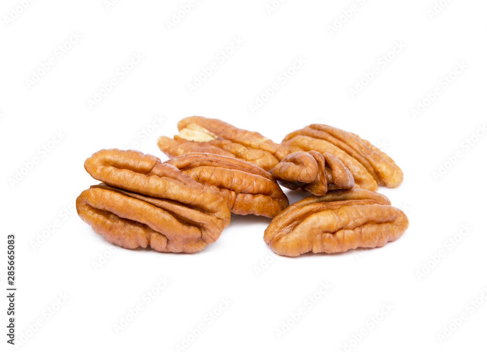 Fresh pecan nuts isolated on a white background Fresh pecan nuts isolated on a white background