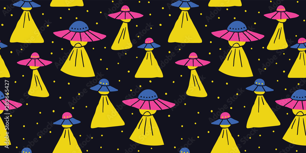Childish seamless pattern with hand drawn space Childish seamless pattern with hand drawn space