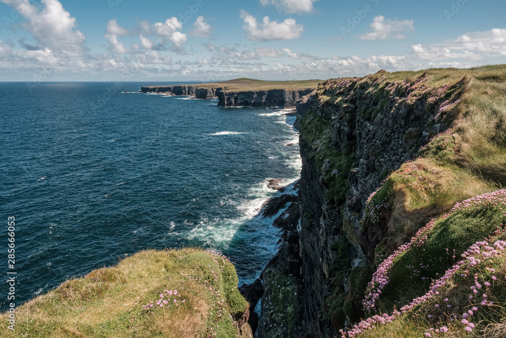Fototapeta premium Cliffs and Atlantic Ocean at Loop Head in Ireland