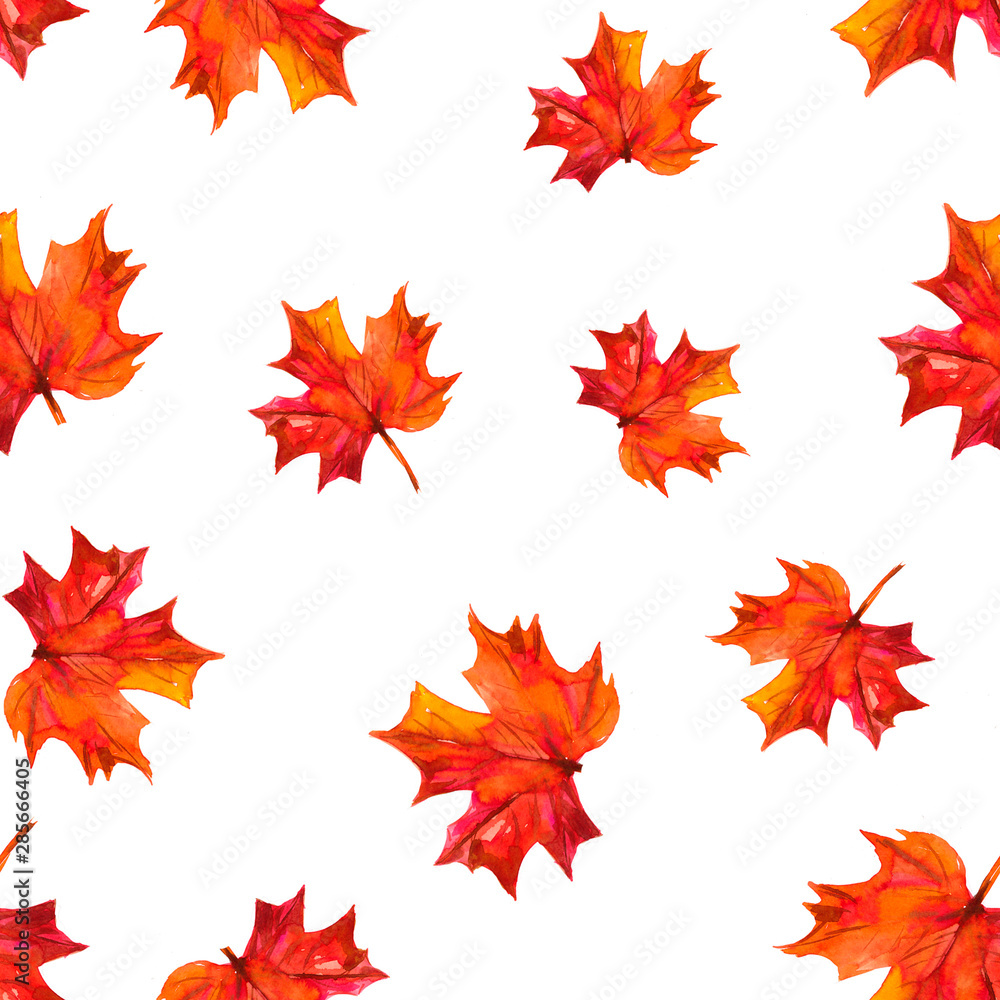 Seamless pattern with autumn leaves. Watercolor illustration Seamless pattern with autumn leaves. Watercolor illustration