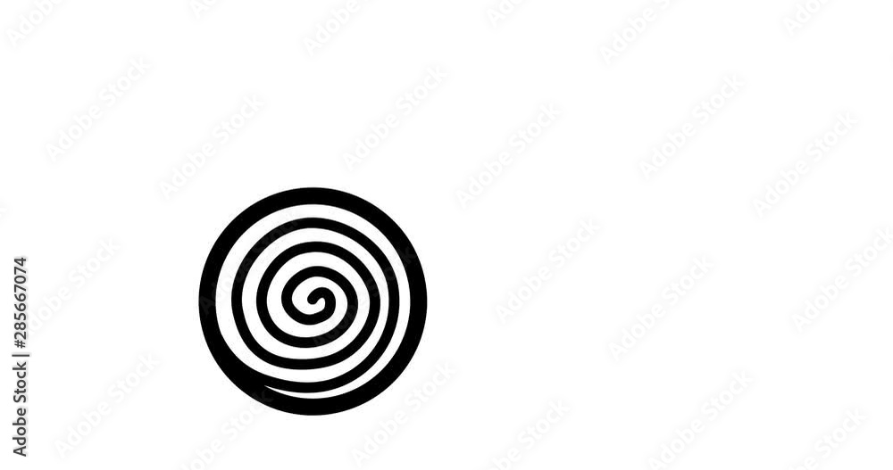 Hypnotic spiral in a circle like a watch. 4K video, animation Hypnotic spiral in a circle like a watch. 4K video, animation