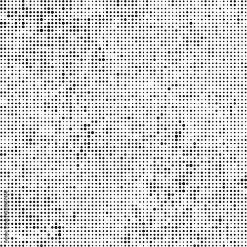 Abstract halftone texture. Chaotic background of black dots on white