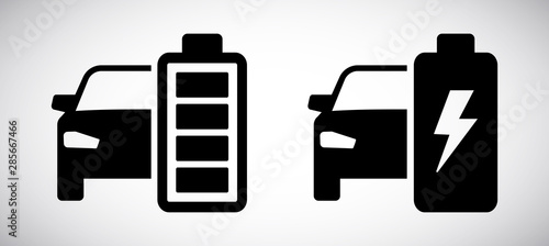 Electric car battery icon isolated on white background