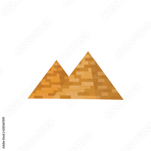 Egyptian pyramids icon, historical and tourist concept of Egypt.