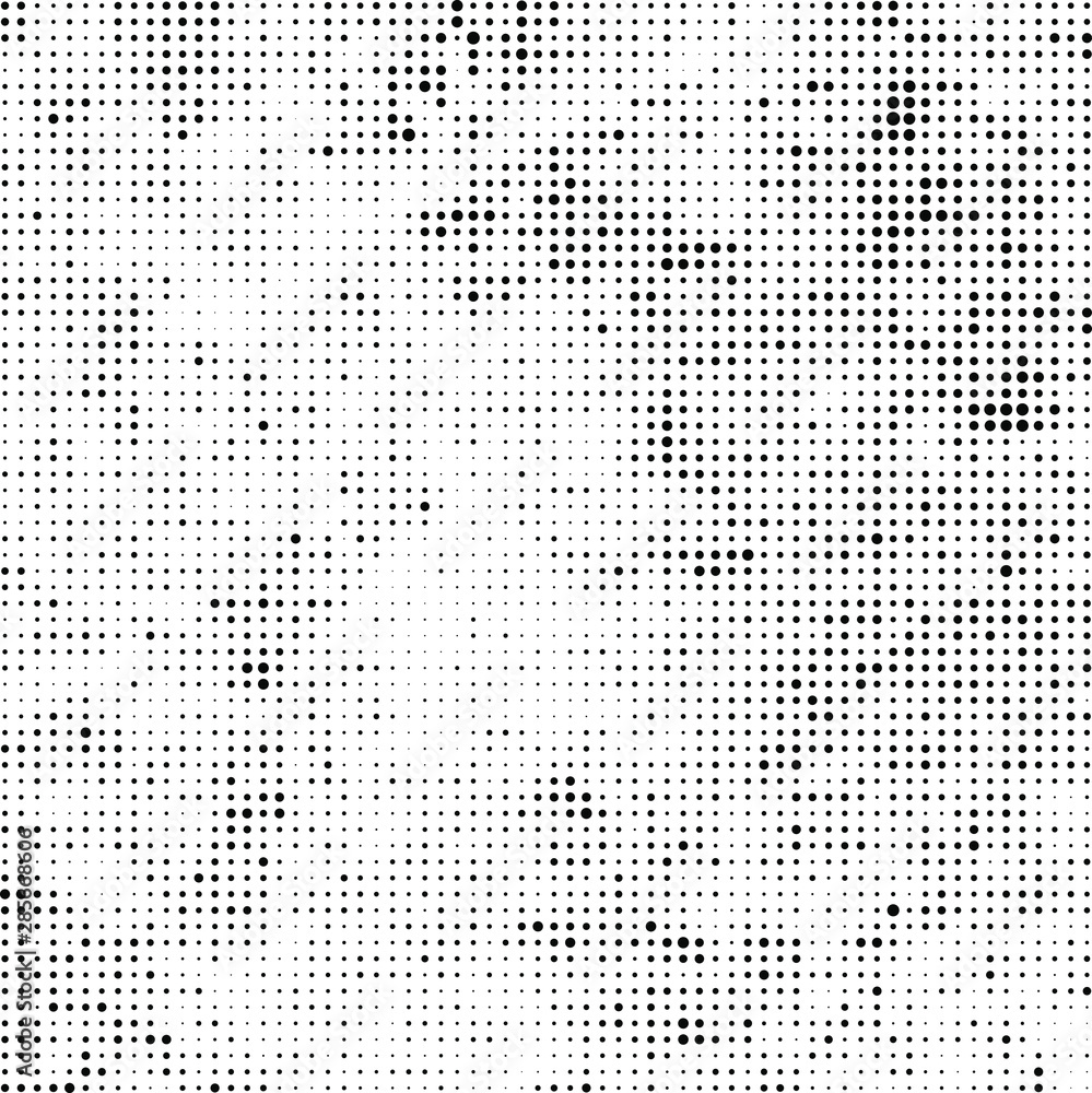 Abstract halftone texture. Chaotic background of black dots on white Abstract halftone texture. Chaotic background of black dots on white