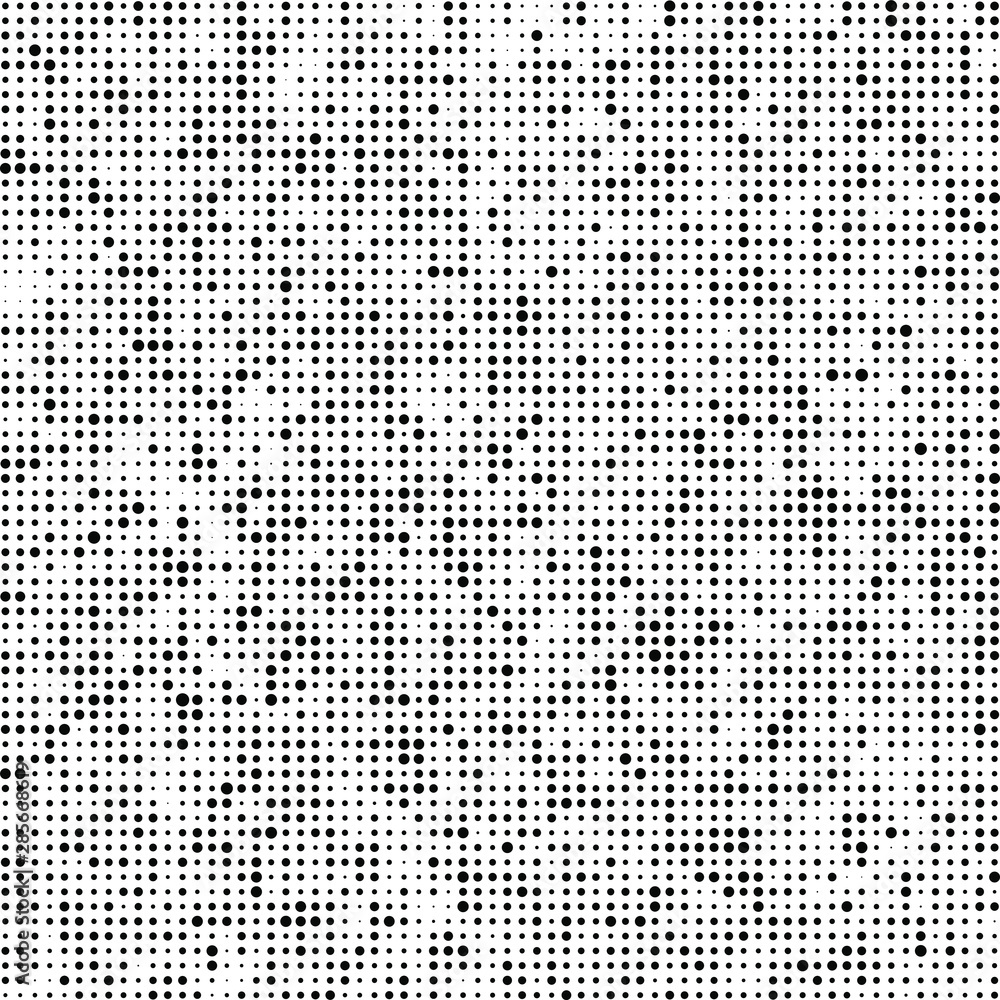 Abstract halftone texture. Chaotic background of black dots on white Abstract halftone texture. Chaotic background of black dots on white