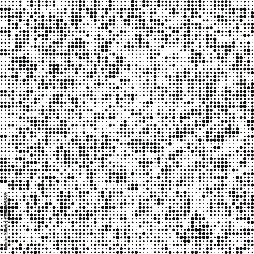 Abstract halftone texture. Chaotic background of black dots on white Abstract halftone texture. Chaotic background of black dots on white