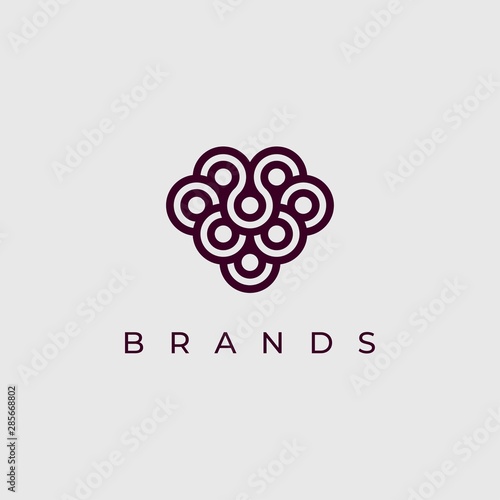 creative grapes icon logo design vector template.Abstract symbol for business company