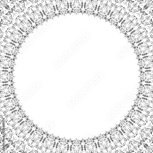 Round floral frame design - abstract vector border graphic element