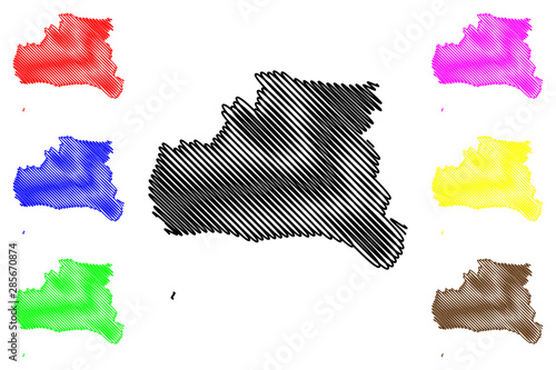 Mayabeque Province (Republic of Cuba, Provinces of Cuba) map vector illustration, scribble sketch Mayabeque map.... photo