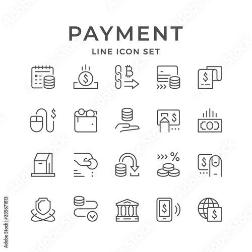 Set line icons of payment