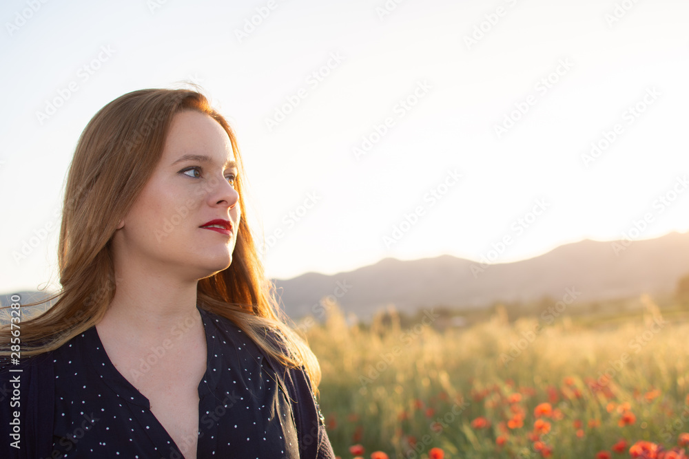 Profile of Young woman looking away