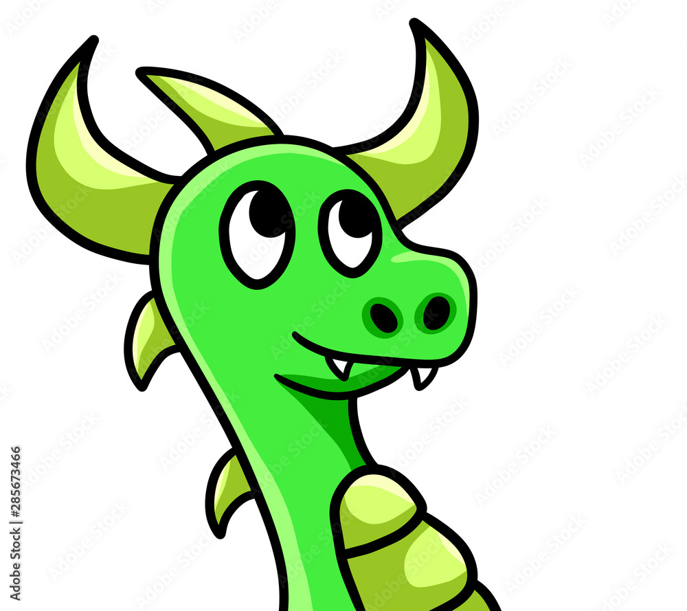 Cute Stylized Green Dragon
