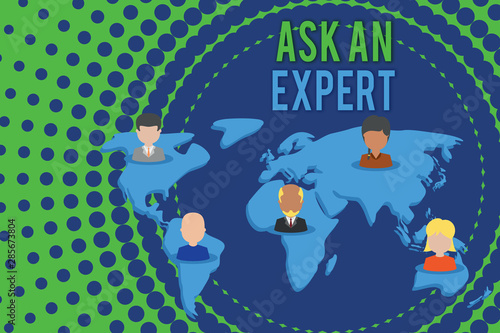 Wallpaper Mural Word writing text Ask An Expert. Business photo showcasing consult someone who has skill about something or knowledgeable Connection multiethnic persons all over world. Global business earth map Torontodigital.ca