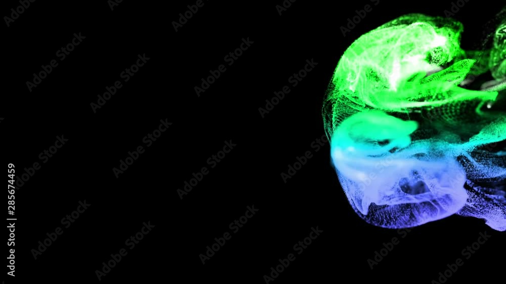 3d ink effect of advection, luminous multicolor particles float in liquid. Glow particles move in a stream of liquid in slow motion in 4k. Use luma matte as alpha channel. 3d ink effect of advection, luminous multicolor particles float in liquid. Glow particles move in a stream of liquid in slow motion in 4k. Use luma matte as alpha channel.