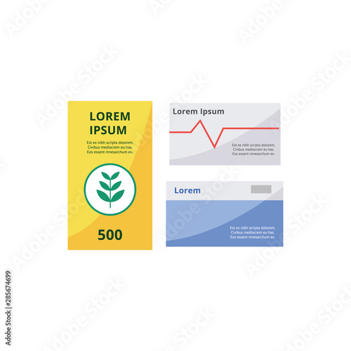 Template for packaging medical products, pills, tablets and syrups.