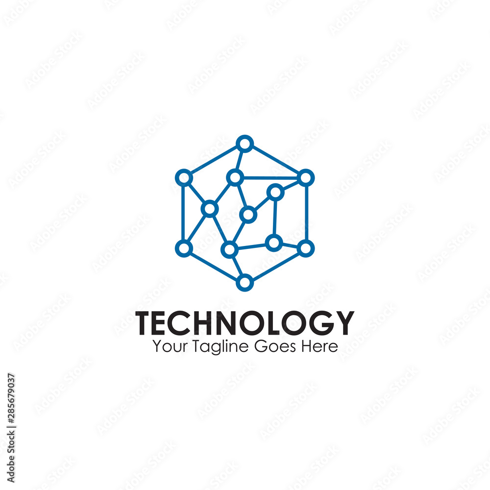Technology logo design inspiration with using atom chain icon Technology logo design inspiration with using atom chain icon