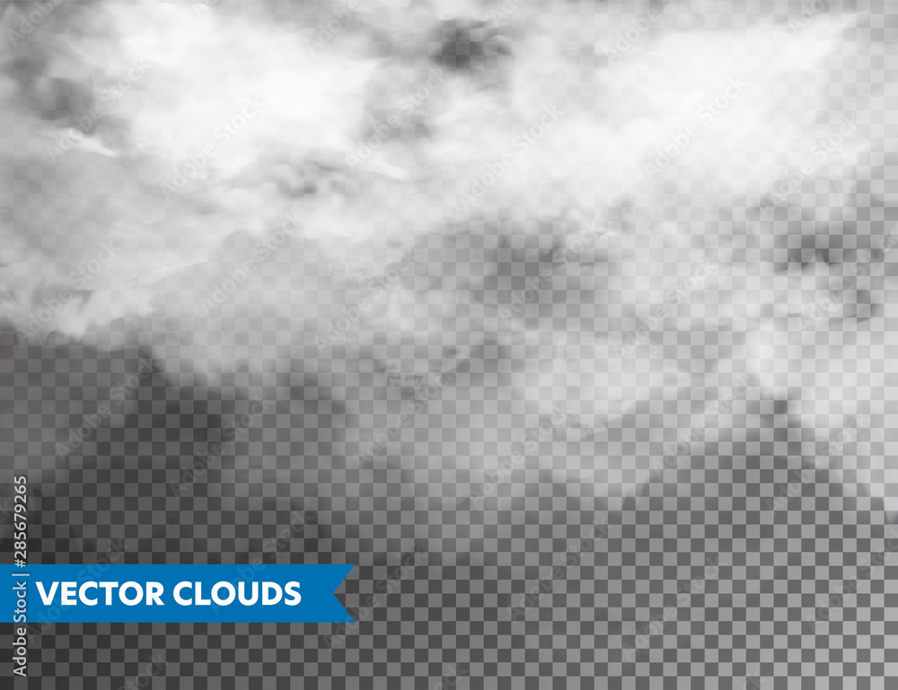 Realistic Clouds. Isolated Cloud on Transparent Background. Sky ...