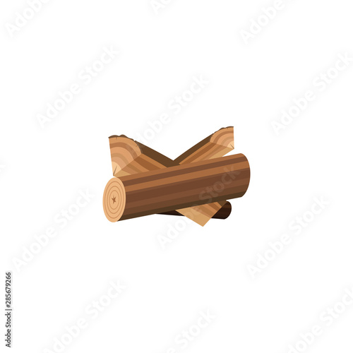 Small firewood log stack isolated on white background