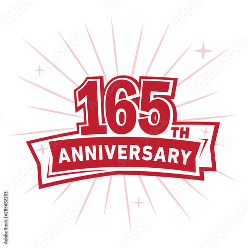165 years anniversary celebration logo design template. Vector and illustration.