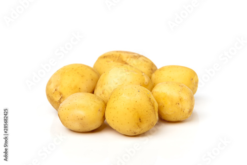 Boiled potato isolated on white background.