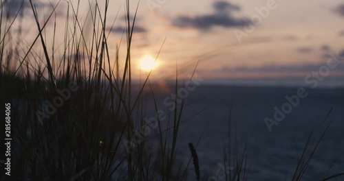 A beautiful sunset on the beach. photo