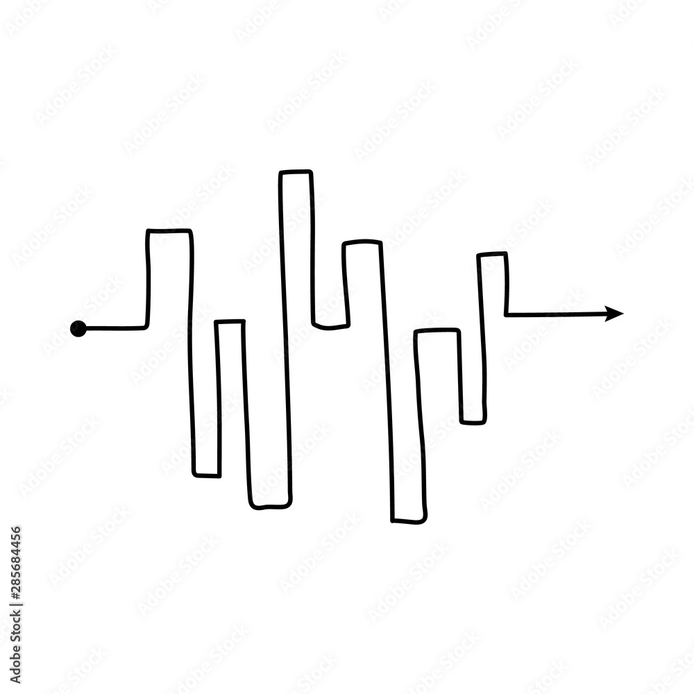 Complicated arrow line with staircase ladder shape Complicated arrow line with staircase ladder shape