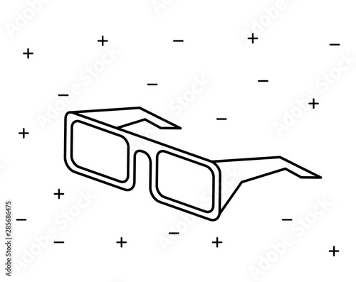 eyeglasses cinema 3d isolated icon