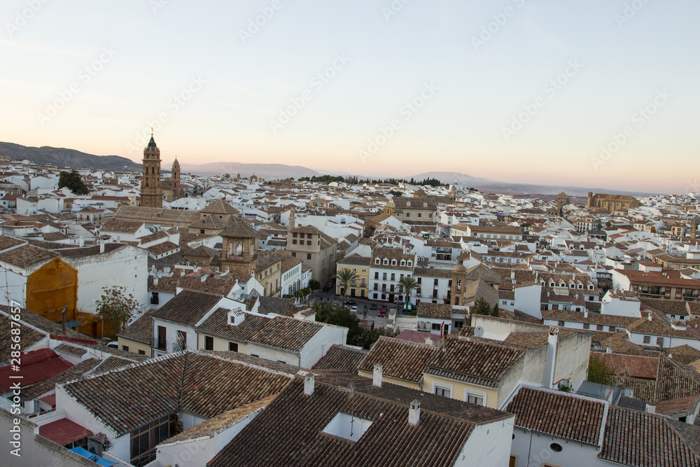 Fototapeta premium Landscape view of the town of Antequera in Malaga, Spai