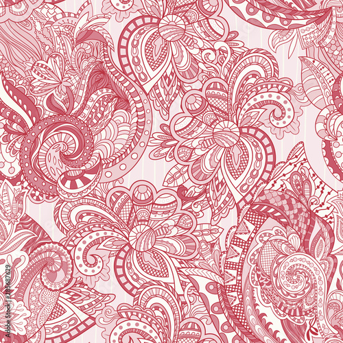Vector floral background with hand made pattern. Doodles.