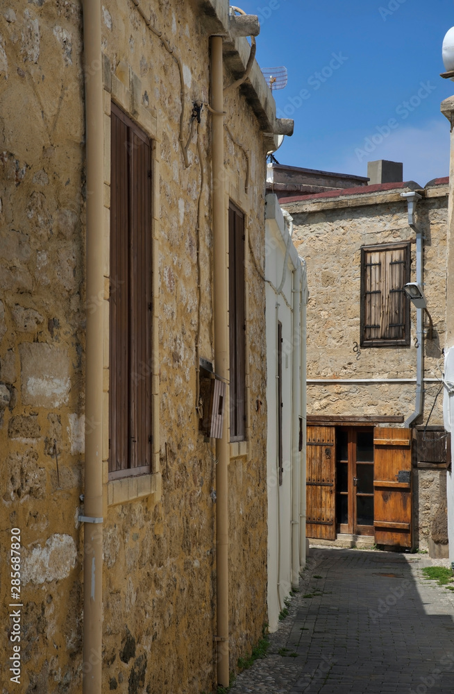 Fototapeta premium Old street at historical district of Kyrenia. Cyprus