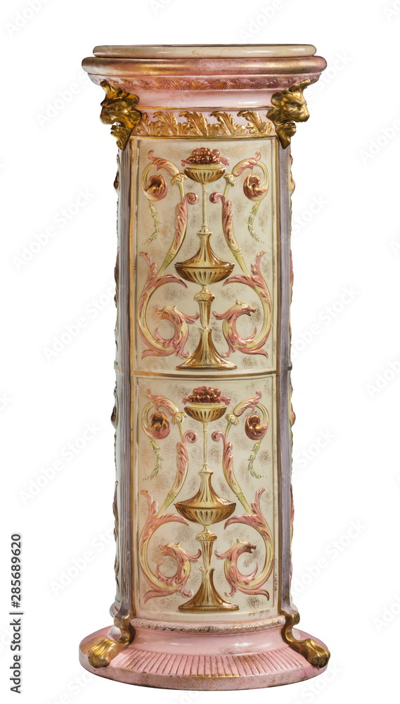 marble column for house interior isolated on white