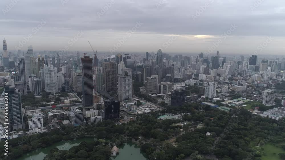 4k Aerial city view of Bangkok downtown, Flying over Bangkok, Thailand. 4k Aerial city view of Bangkok downtown, Flying over Bangkok, Thailand.