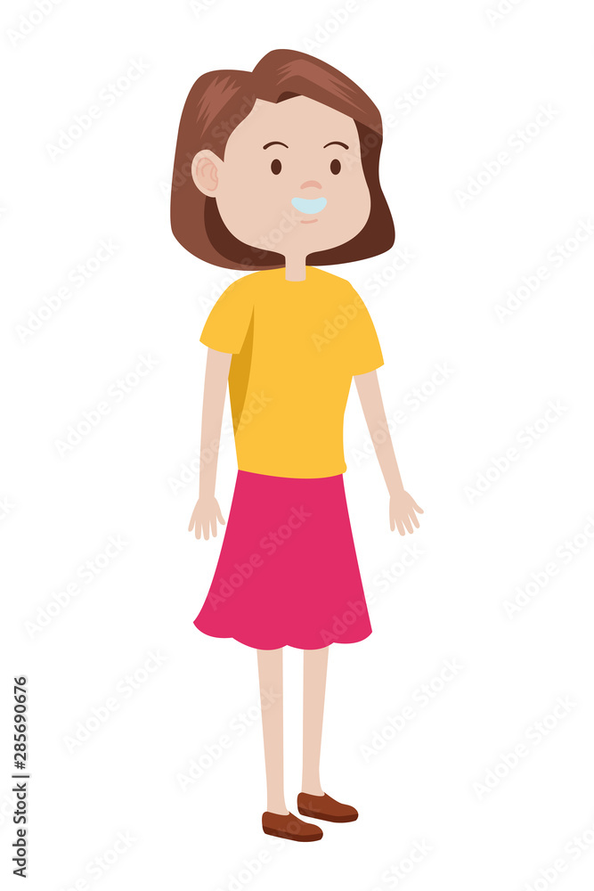Teenager person smiling and greeting cartoon Teenager person smiling and greeting cartoon