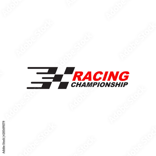 Race flag icon logo design vector template