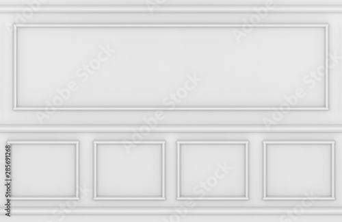 3d rendering. modern vintage classical style molding square pattern shape wall design background.