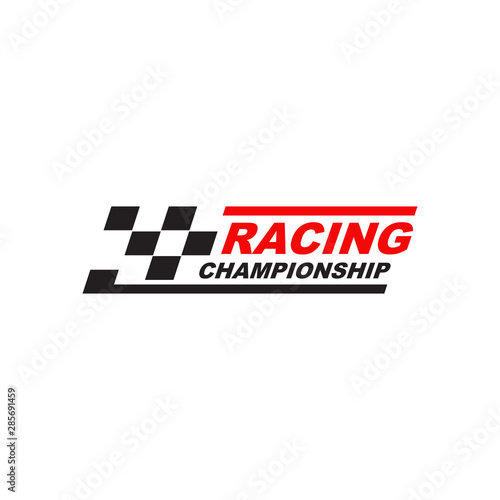 Race flag icon logo design vector template