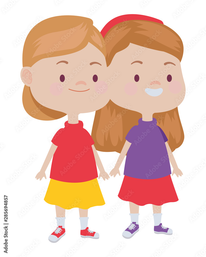 Cute happy kids having fun cartoons Cute happy kids having fun cartoons