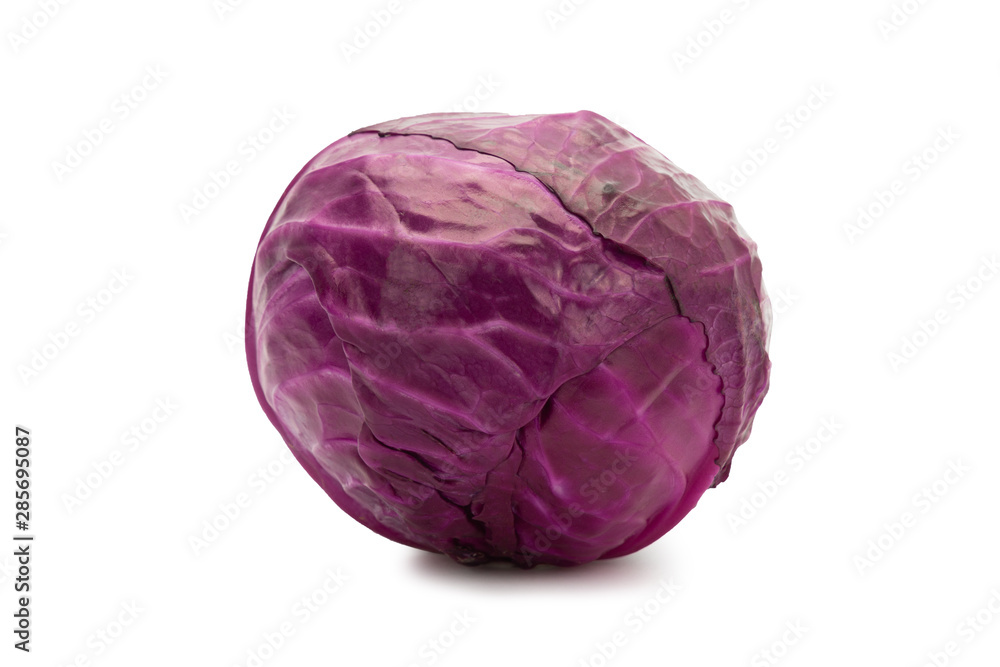 Red Cabbage isolated on white background with clipping path.