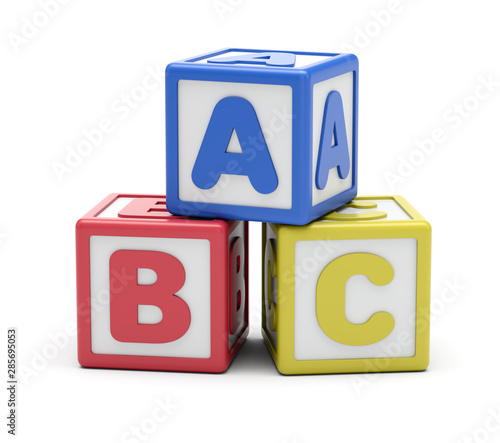ABC Alphabet Blocks On White Background photo