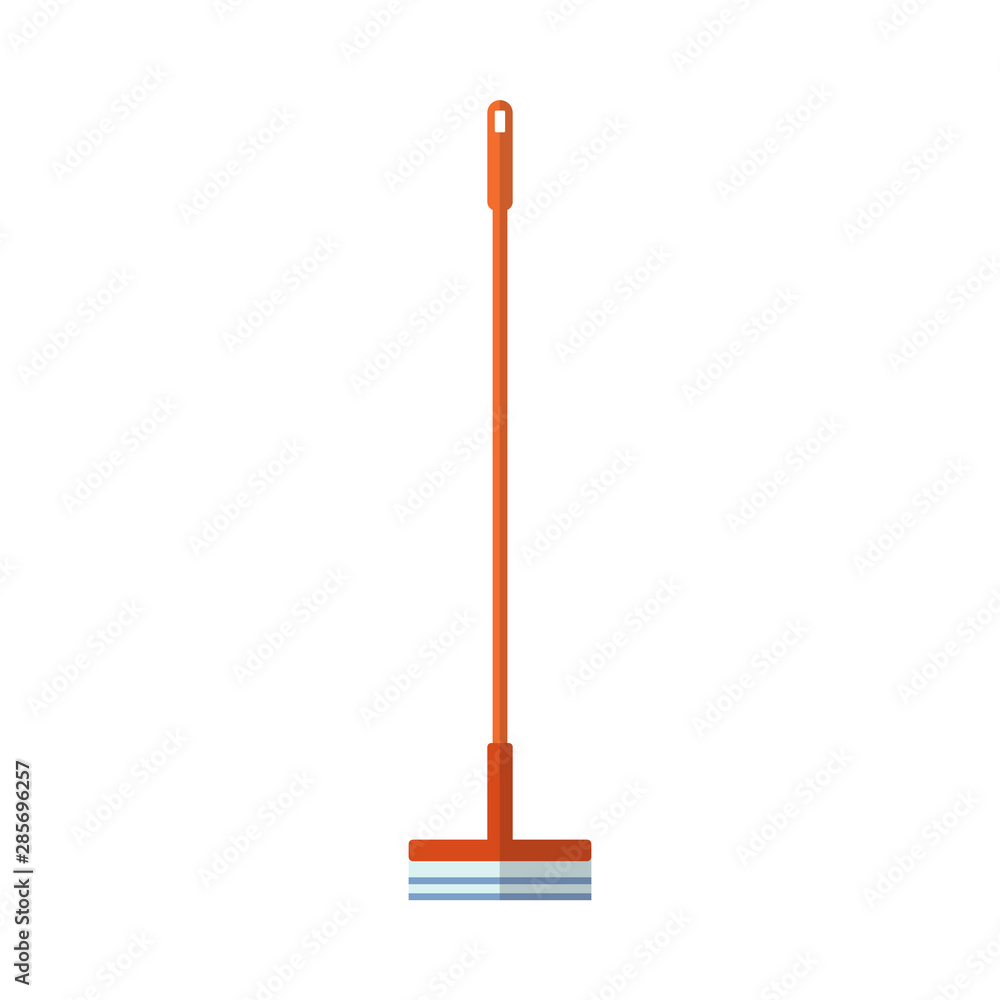 Isolated flat broom icon on white background - house cleaning tool Isolated flat broom icon on white background - house cleaning tool