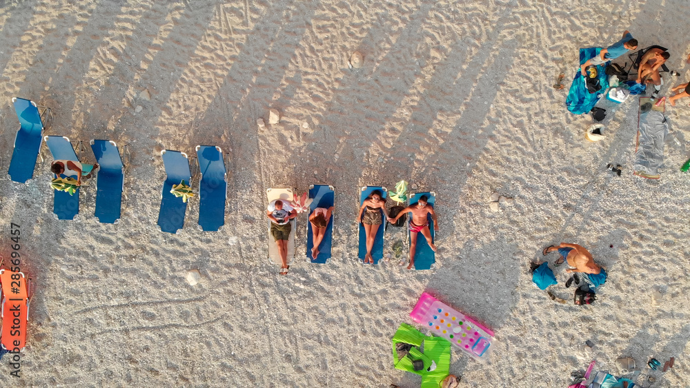 Beach on Lefkada, popular tourist resort on same name island in Greece. Aerial view. Beach on Lefkada, popular tourist resort on same name island in Greece. Aerial view.