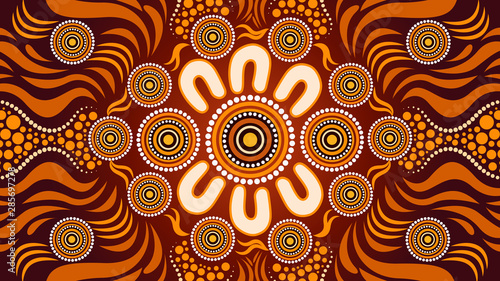 Illustration based on aboriginal style of background.