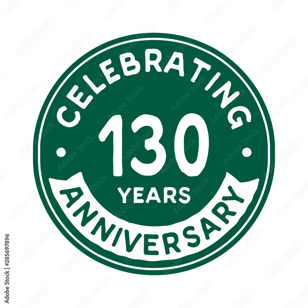130 years anniversary logo template. Vector and illustration.