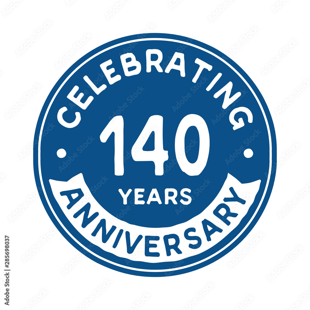 140 years anniversary logo template. Vector and illustration.