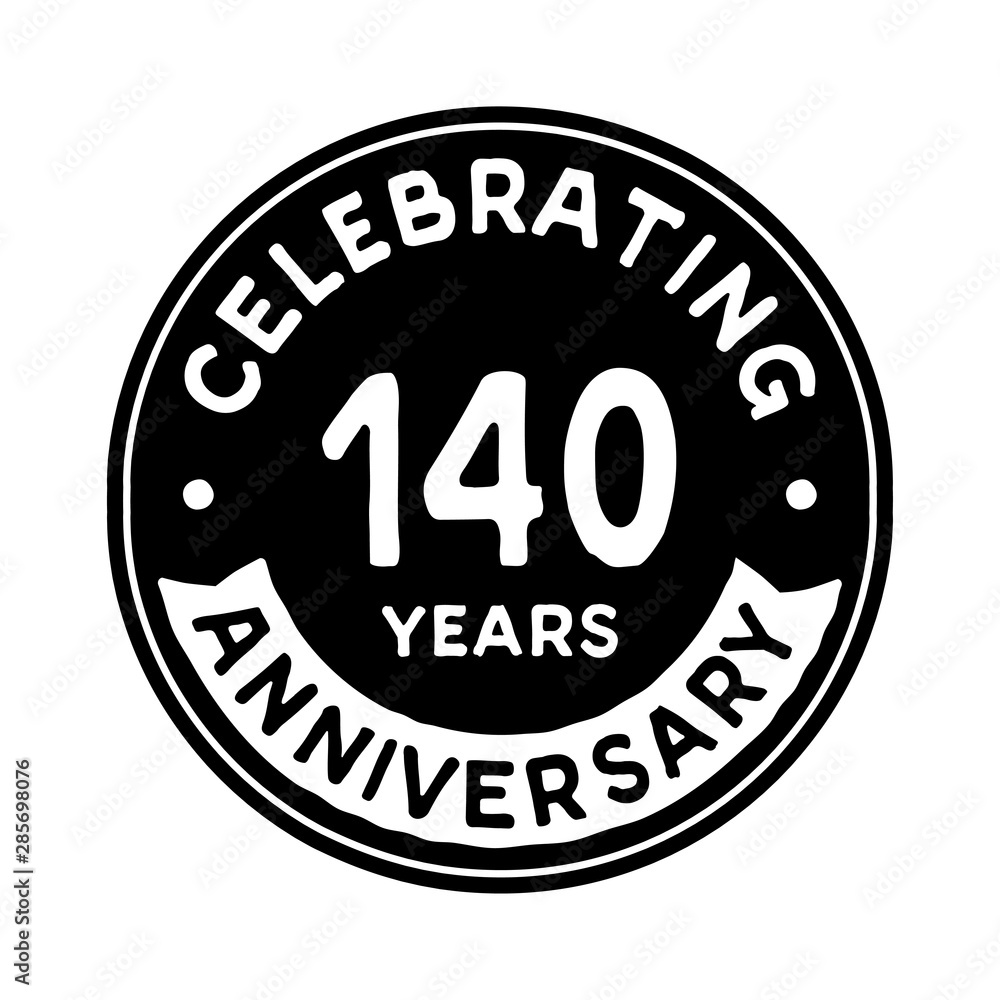 140 years anniversary logo template. Vector and illustration.