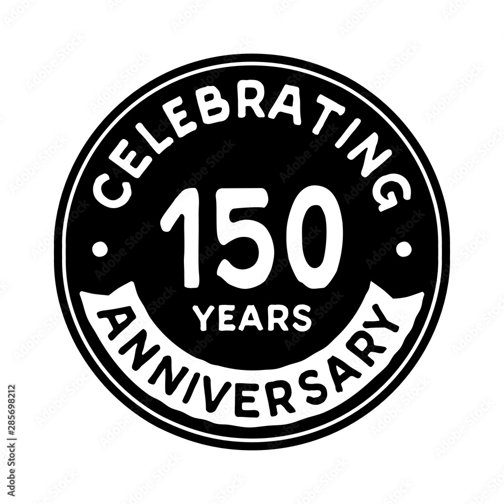 150 years anniversary logo template. Vector and illustration.