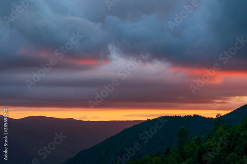 Sunset Towards Toutle Mountain Range